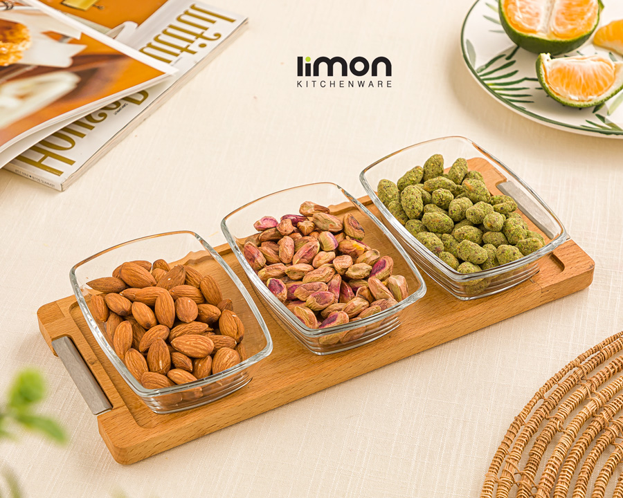 اردوخوری مستطیل پایه چوبی لیمون